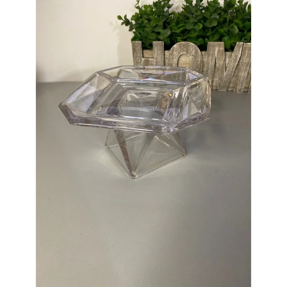 Geometric Clear Acrylic‎ Pedestal Dish Organizer Display Tray